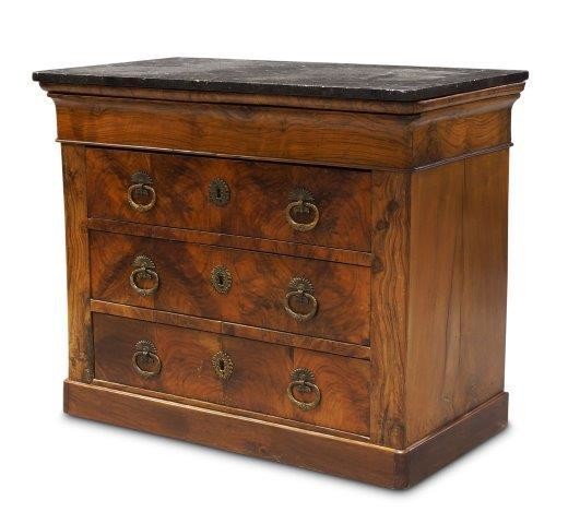 A Charles X figured walnut commode, early...