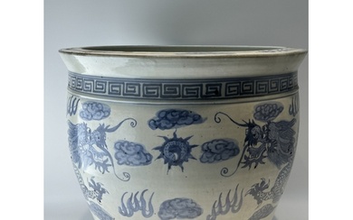 A Chinese Blue&White jar, 20TH Century. Size:(Height36.5CM/M...