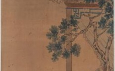 A Chinese Ink and Color Painting on Silk