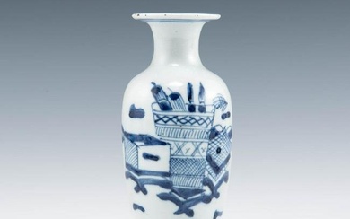 A Chinese blue and white vase, 18th century