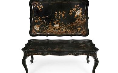 A Chinoiserie decorated tray top coffee table