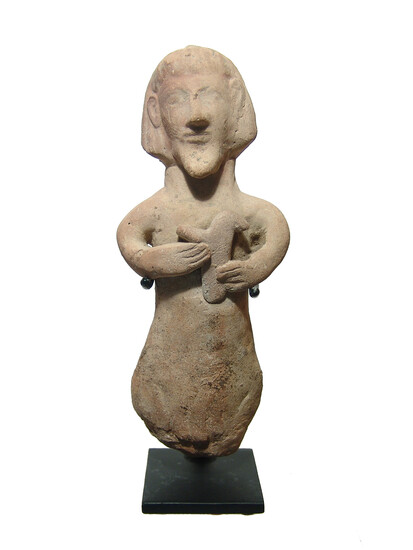 A Cypriot terracotta figure of a bearded man