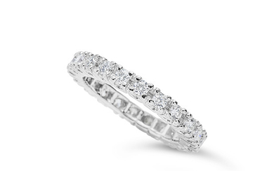 A Diamond and White Gold Eternity Ring