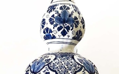 A Dutch Royal Delft Blue Hand Painted Vase, Signed