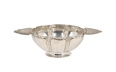 A Dutch silver brandy bowl, the bottom with inscription ' J.K. Miedema, 1842' and the footrim 'A:P: 17?5', marked for Arjen P. Altena, Franeker, 1714. H. 7 cm. W. 24.5 cm. Total weight: 188 g.