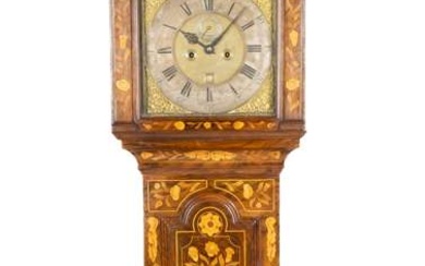 A Dutch walnut and fruitwood inlaid longcase clock, signed Gerrit Bramer