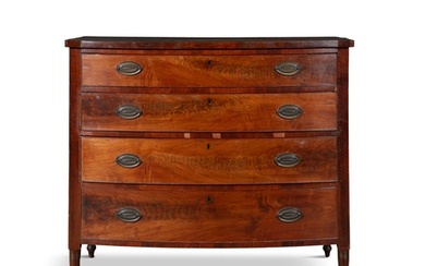 A FEDERAL MAHOGANY BOW FRONT CHEST, PHILADELPHIA, C.1800 th...