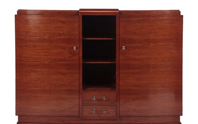 A FRENCH MAHOGANY ART DECO BOOKCASE IN THE MANNER OF...