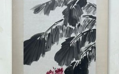 A Fabulous Chinese Ink Painting Hanging Scroll By Wang Xuetao