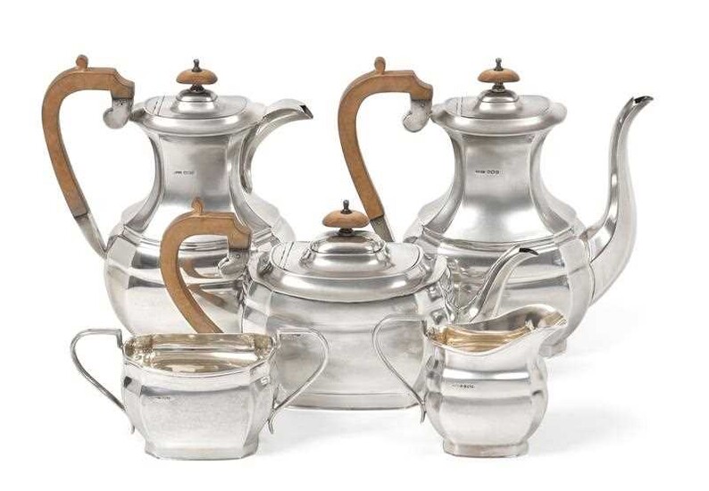A Five-Piece Elizabeth II Silver Tea and Coffee-Service, by...