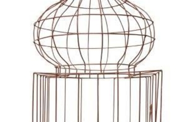 A French wirework birdcage, late 19th/20th century,...