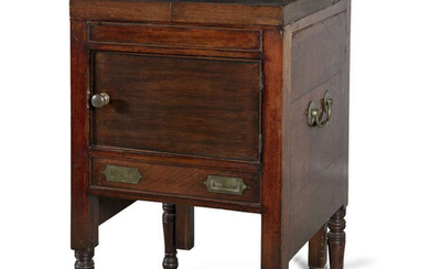 A GEORGE III MAHOGANY TOILET COMMODE, C.1800, of...