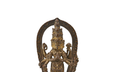 A GILT-COPPER FIGURE OF AVALOKITESHVARA NEPAL, 17TH CENTURY