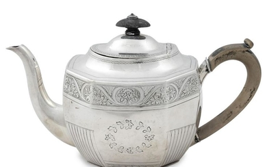A George III Silver Teapot Height 6 1/2 x length over