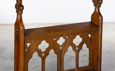 A Gothic revival carved oak chorister rail