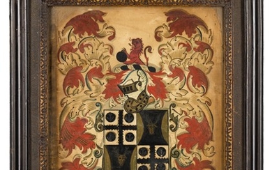 A HATCHMENT OF ARMS FOR FLETCHER, 18TH CENTURY
