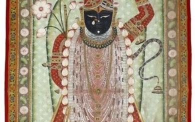 A LARGE STANDING PICCHVAI OF SHRI NATH JI, NORTH INDIA