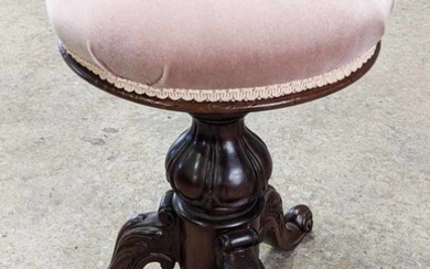 A LATE VICTORIAN PIANO STOOL