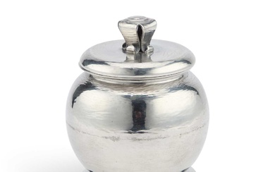 A LIBERTY & CO TUDRIC PEWTER BISCUIT BARREL
