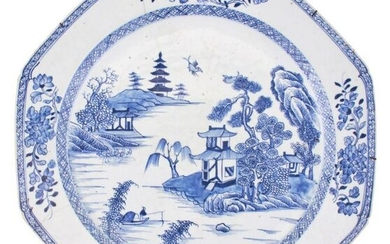 A Large Chinese Blue and White Porcelain Charger