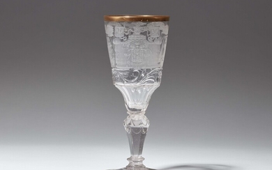 A Lower Silesian glass goblet commemorating Friedrich II