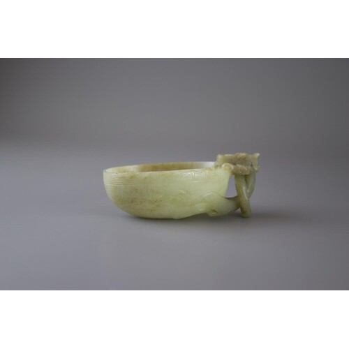 A Ming Jade Libation Cup, 16th CenturyL: 10.5cm, H: 3.8cm, ...