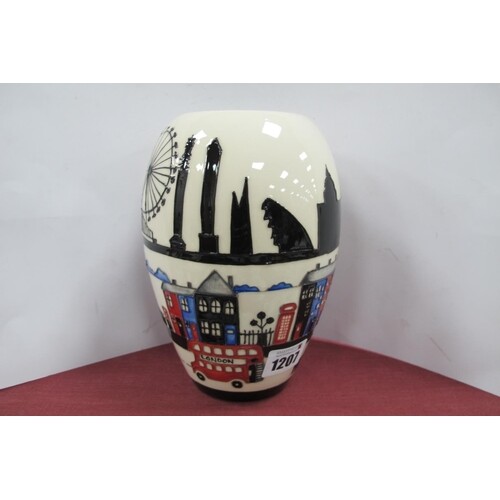 A Moorcroft Pottery Vase, painted in the 'Londinium' pattern...