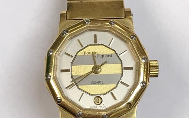 A Mougin & Piquard Ladies gold plated cased wristwatch...