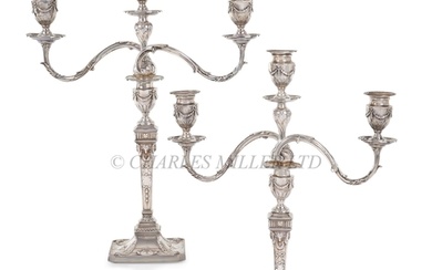 A PAIR OF GEORGE III SILVER CANDLESTICKS hallmarked for Fent...