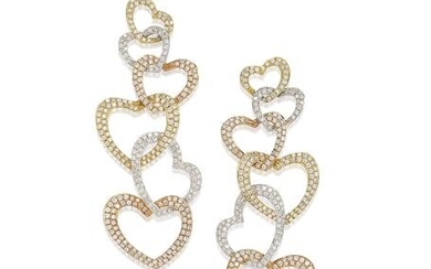 A Pair of Diamond Pendent Earrings