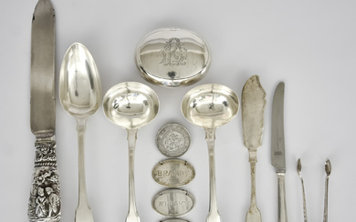A Pair of George III Silver Fiddle Pattern Sauce Ladles...
