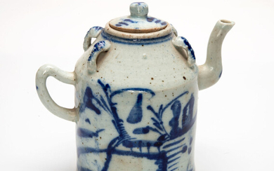 A Rare Japanese Blue & White Porcelain Teapot, 17th Century
