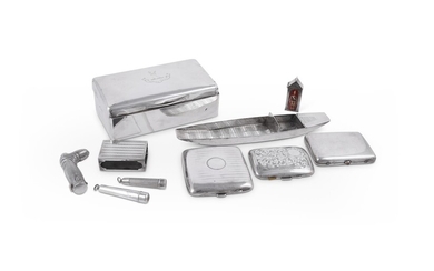 A SELECTION OF SILVER SMOKING ACCESSORIES