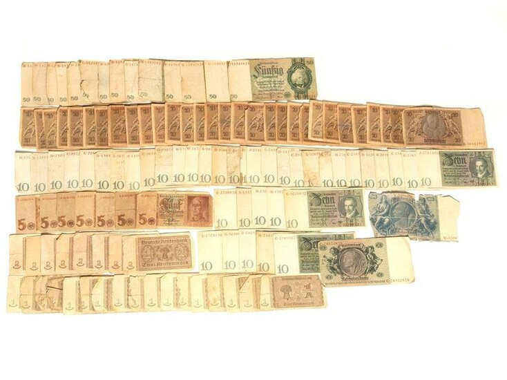 A SET OF GERMAN WEIMAR REPUBLIC PAPER BANKNOTES