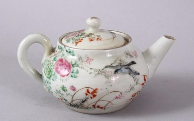 A SMALL CHINESE FAMILLE ROSE TEAPOR & COVER, decorated