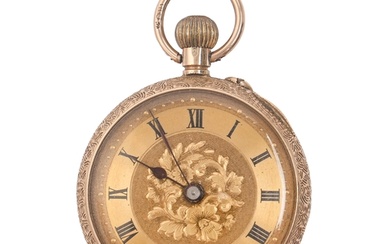A Swiss 9ct gold keyless cylinder lady's watch, with engrave...