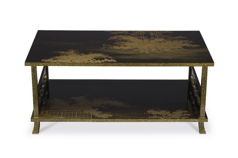 A TWO-TIERED LACQUER TABLE EARLY 20TH CENTURY, NISHIMURA HIKOBEI