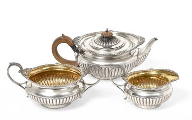 A Three-Piece Victorian Silver Tea-Service by Walter and John Barnard, London, 1891