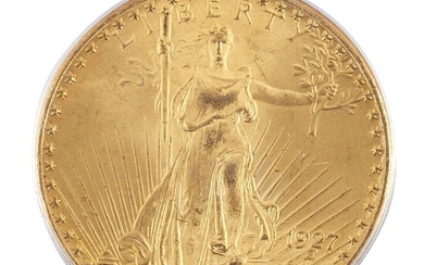 A USA gold $20 coin, 1927, in slab case from...