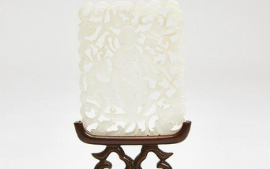 A White Jade 'Magu' Plaque, Ming Dynasty