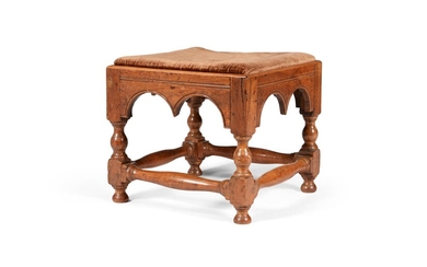 A William & Mary walnut stool
