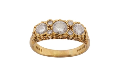 A diamond seven-stone ring