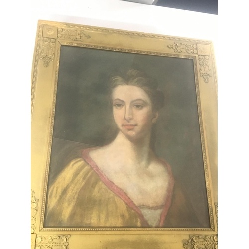 A framed early 19th century pastel portrait of an elegant la...
