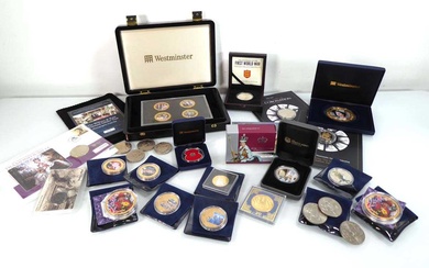 A group of collectable coins including a First World War...