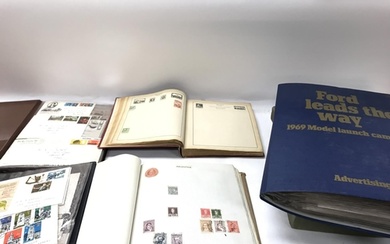 A large collection of stamp albums containing world stamps. ...