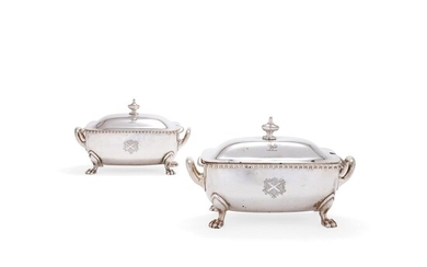 A matched pair of late Victorian silver sauce tureens, liners and covers by Garrard and Co.
