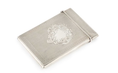 A mid Victorian silver card case, of rectangular form and...