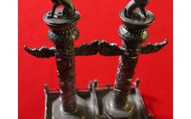 A pair of early 20th century Chinese silver candlesticks, to...