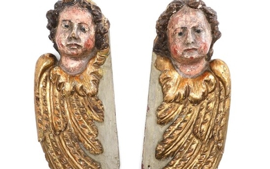 SOLD. A pair of probably 18th-19th c. carved and painted cherubs. H. 42 cm. (2) – Bruun Rasmussen Auctioneers of Fine Art