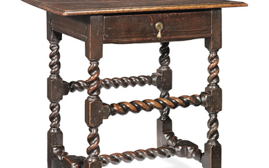 A particularly small and good Charles II joined oak side table, circa 1660
